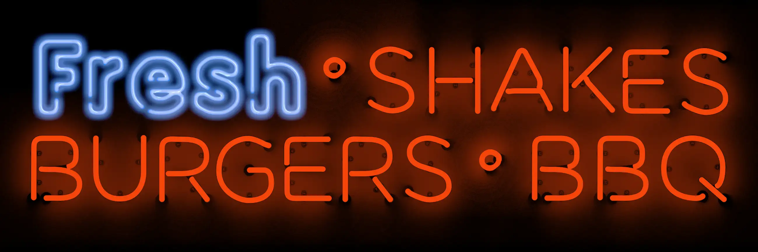 Fresh Shakes Burgers Bbq Neon